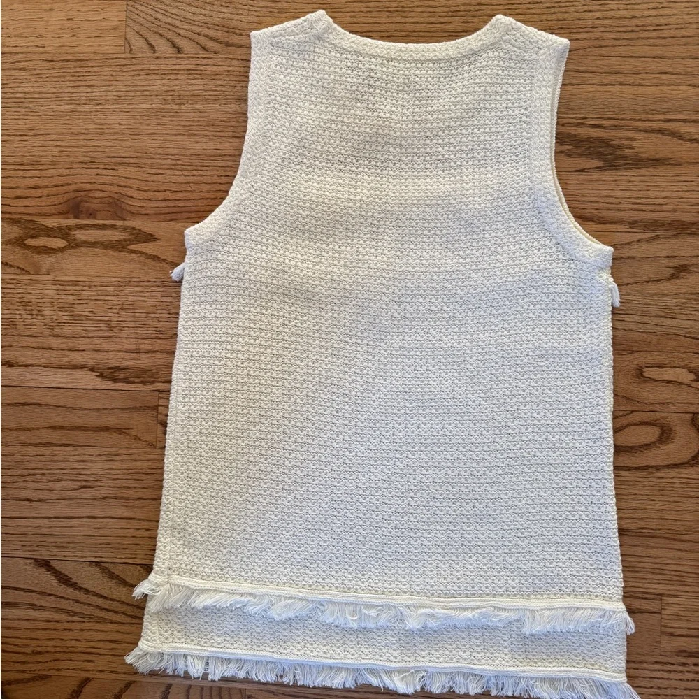 J. Crew Cream Knit Scoop Neck Top. Size Small